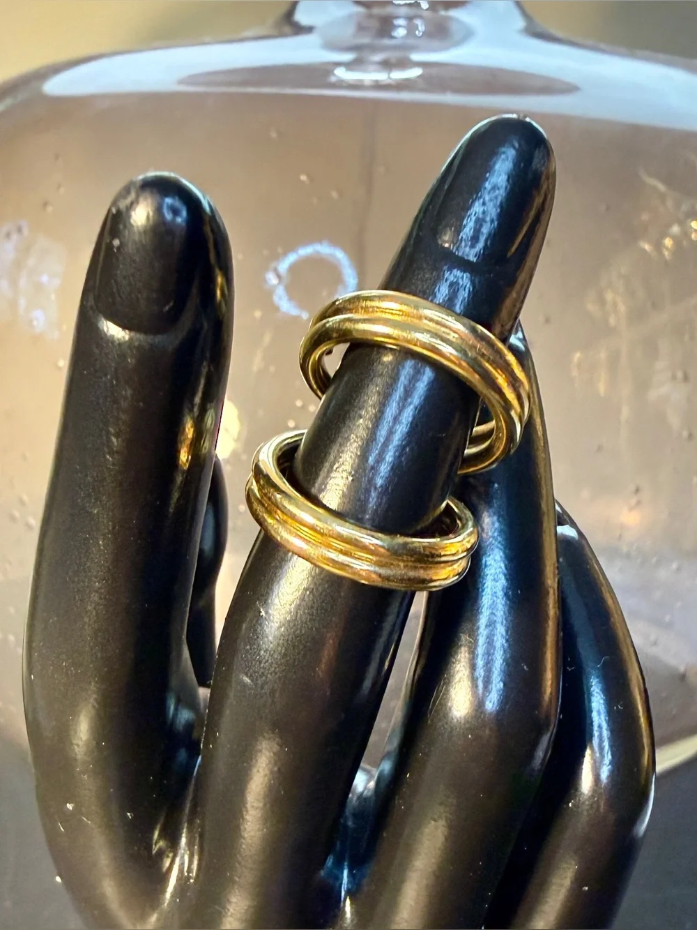 Vintage Gold-Tone Multi-Band Scarf Ring/Holder